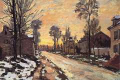 road-at-louveciennes-melting-snow-sunset