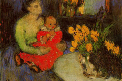 mother-and-child-behind-the-bouquet-of-flowers-1901