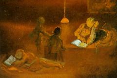 reading-family-scene-by-lamplight