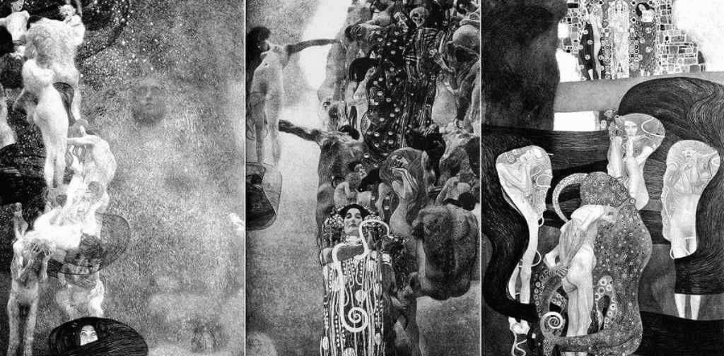 Klimt'in yangında yok olan üniversite tablolarından birinin fotoğrafı
