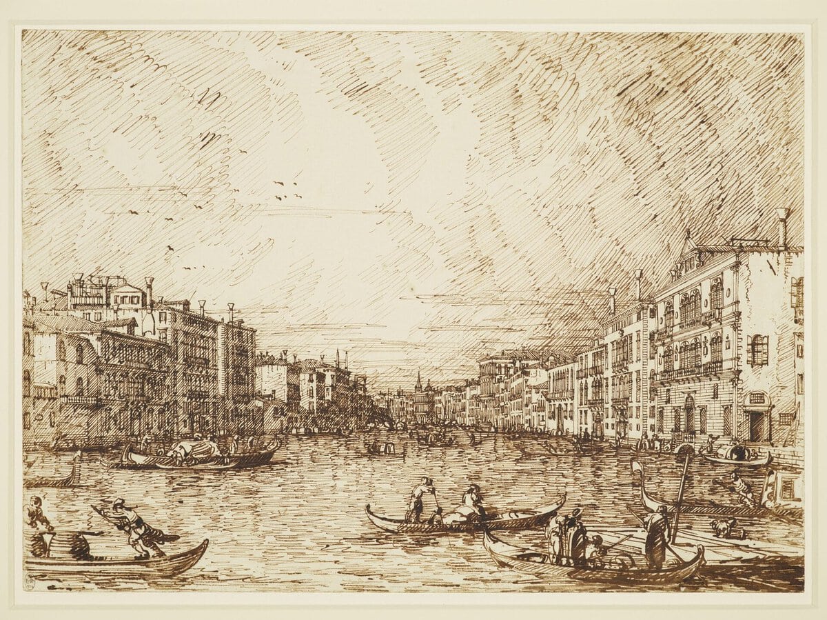 Canaletto'nun Büyük Kanal çizimi