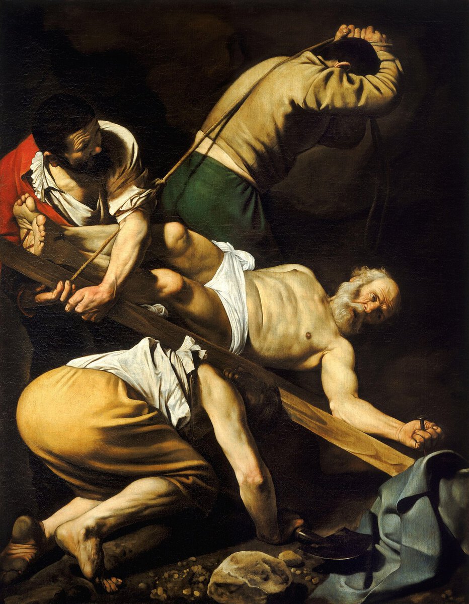 Caravaggio'nun Aziz Petrus'un Çarmıha Gerilişi tablosu: baş aşağı kaldırılan çarmıh
