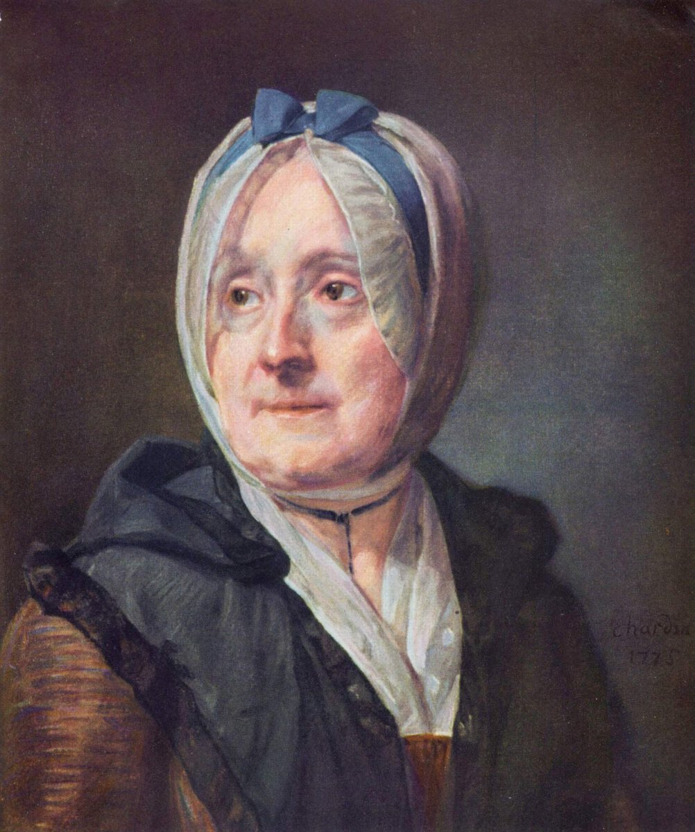 Chardin'in eşinin pastel portresi