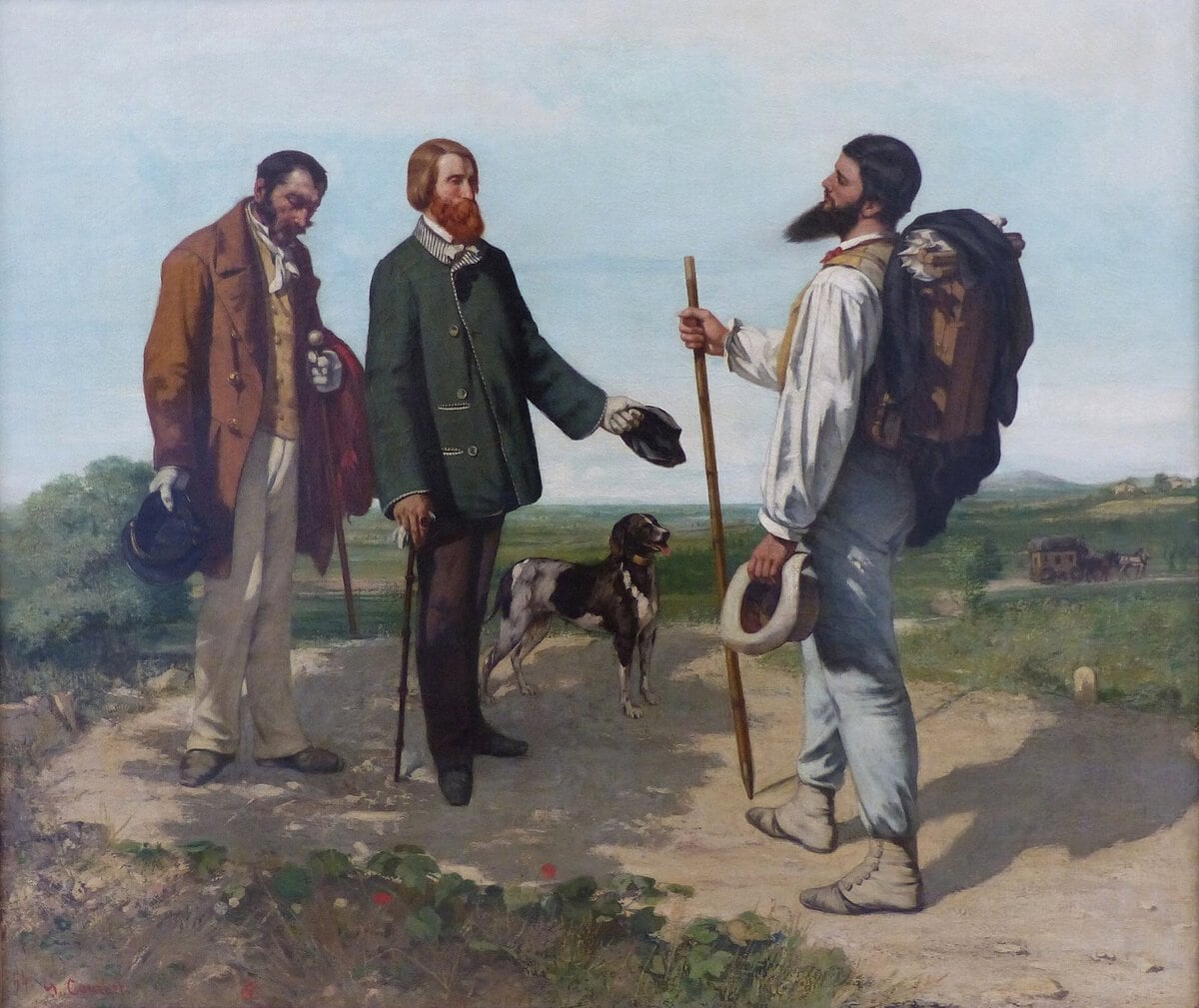 Courbet'nin Merhaba Bay Courbet tablosu: yolda karşılaşma