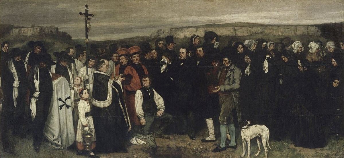 Courbet'nin Ornans'ta Cenaze tablosu: dev boyutlu köy cenazesi