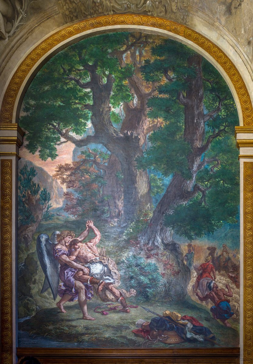 Delacroix'nın Yakup'un Melekle Güreşi freski