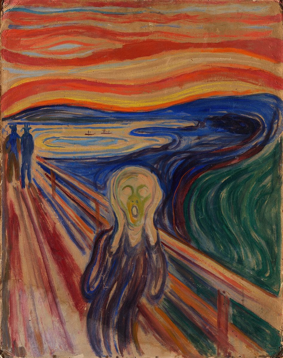Munch'un 1910 civarında temperayla yaptığı Çığlık versiyonu