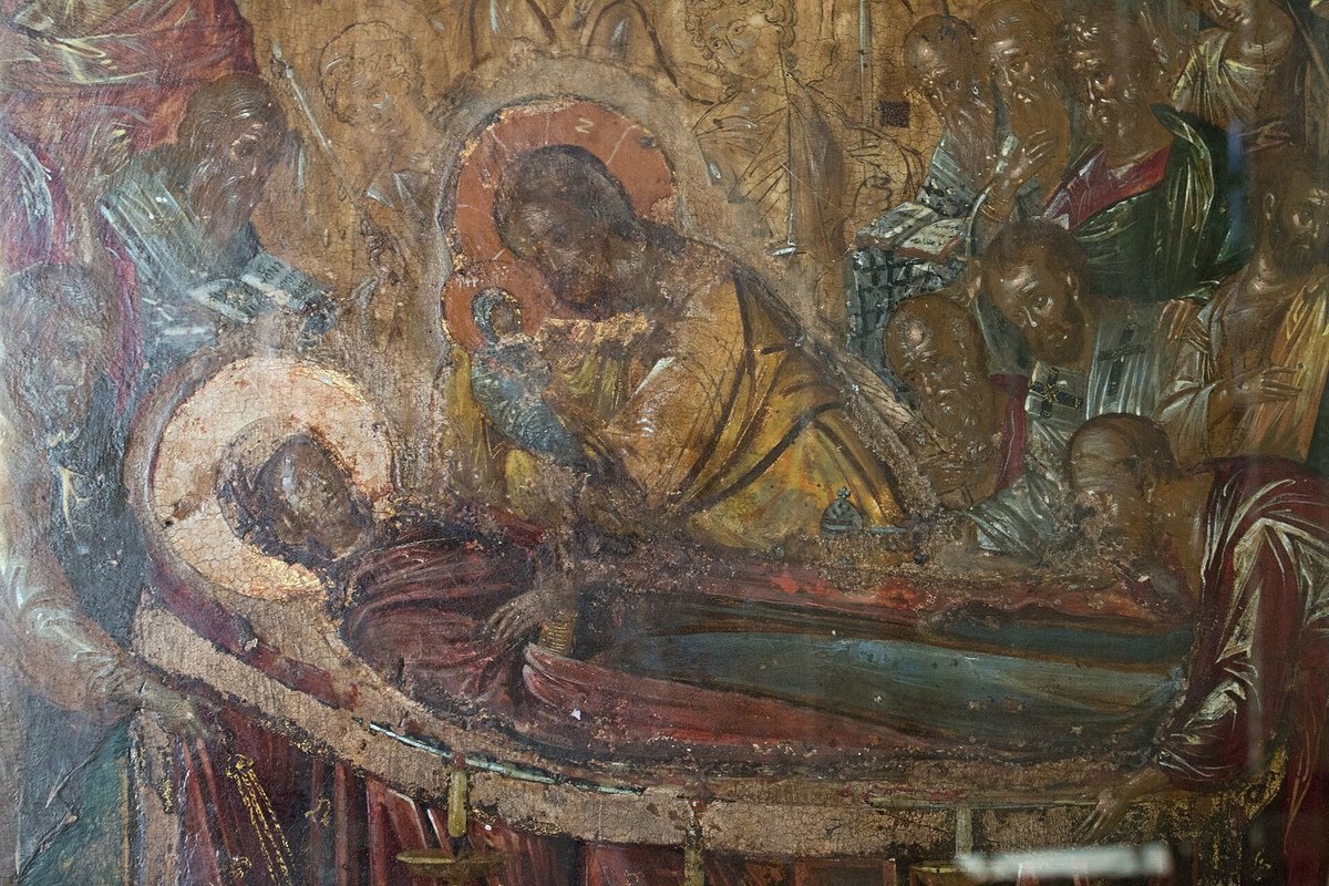 El Greco'nun Girit döneminden Meryem'in Ölümü ikonası