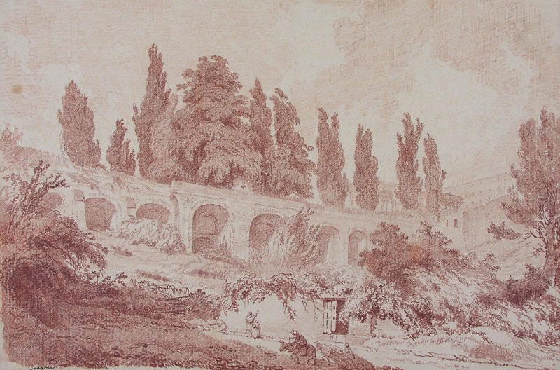 Fragonard'ın Villa d'Este çizimlerinden biri