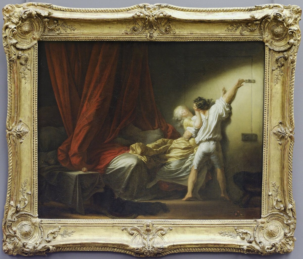 Fragonard'ın Sürgü tablosu: kapıyı süren çift