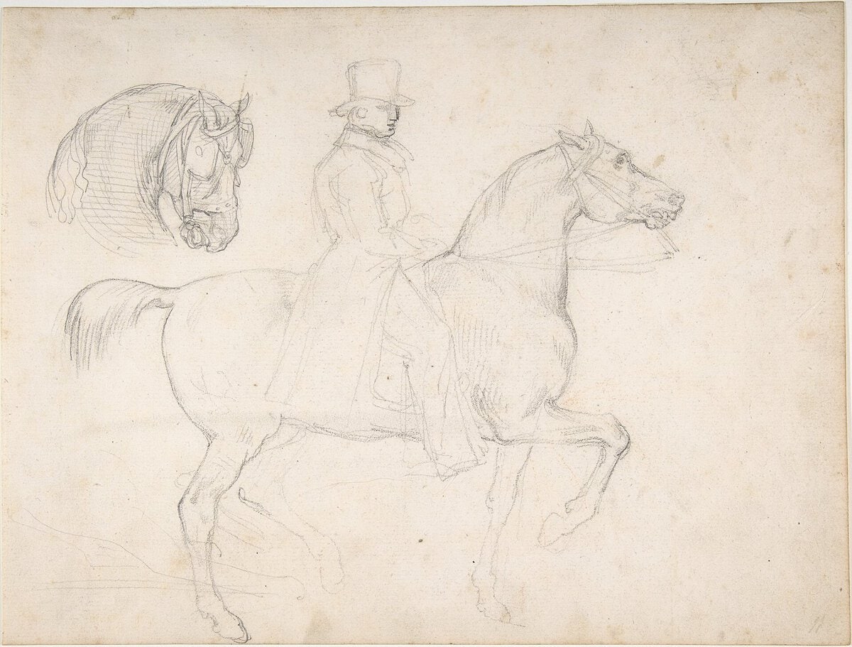 Géricault'nun at etütlerinden biri
