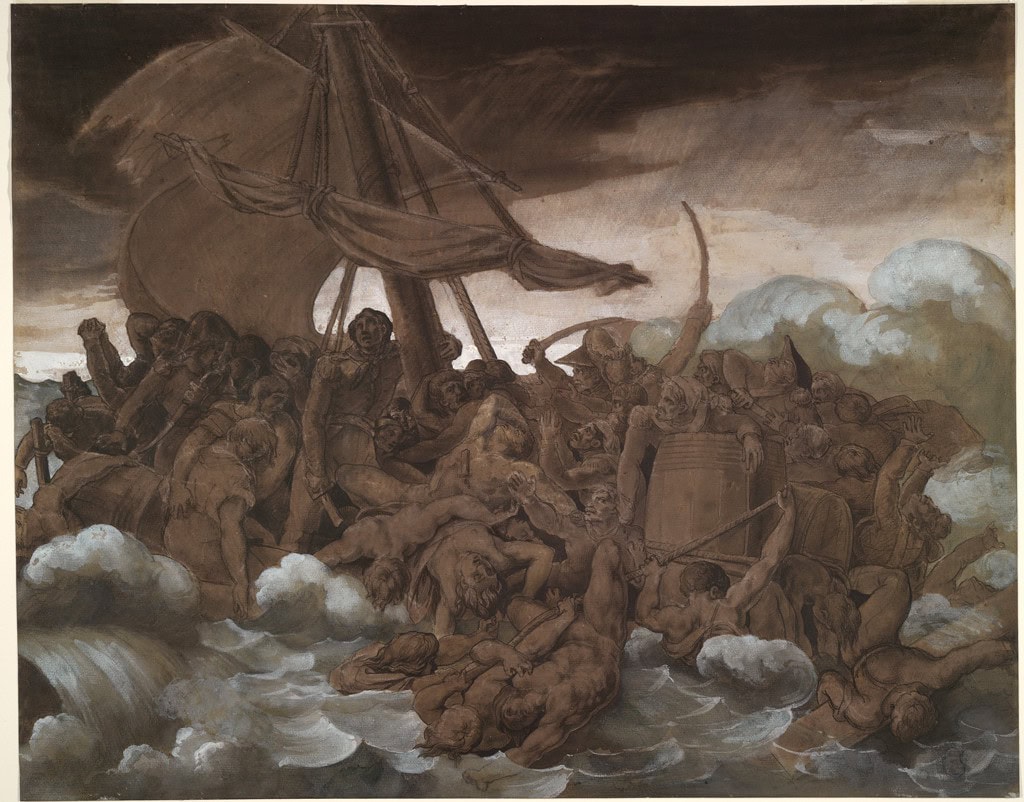 Géricault'nun Medusa Salı için isyan sahnesi çalışması