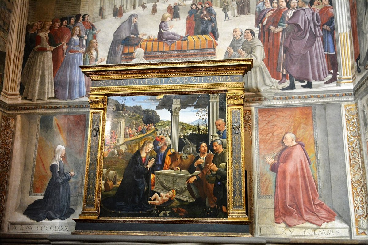 Ghirlandaio'nun Sassetti Şapeli freskinden bir bölüm