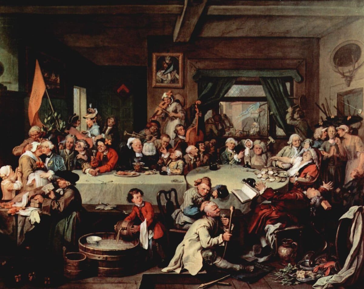 Hogarth'ın Seçim serisinden bir sahne