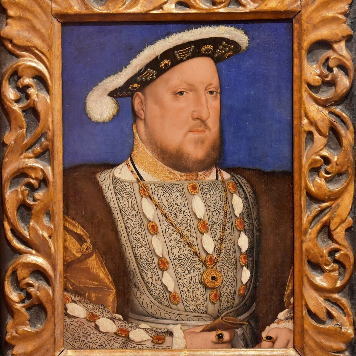 Holbein'in VIII. Henry Portresi: cepheden, geniş omuzlu kral