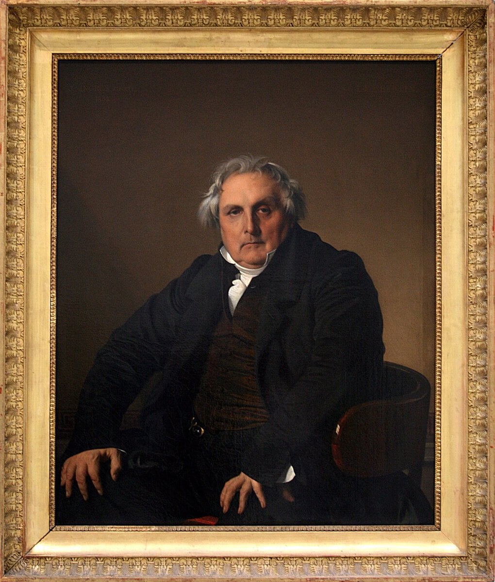 Ingres'in Louis-François Bertin Portresi: dizlerine yaslanmış güçlü adam