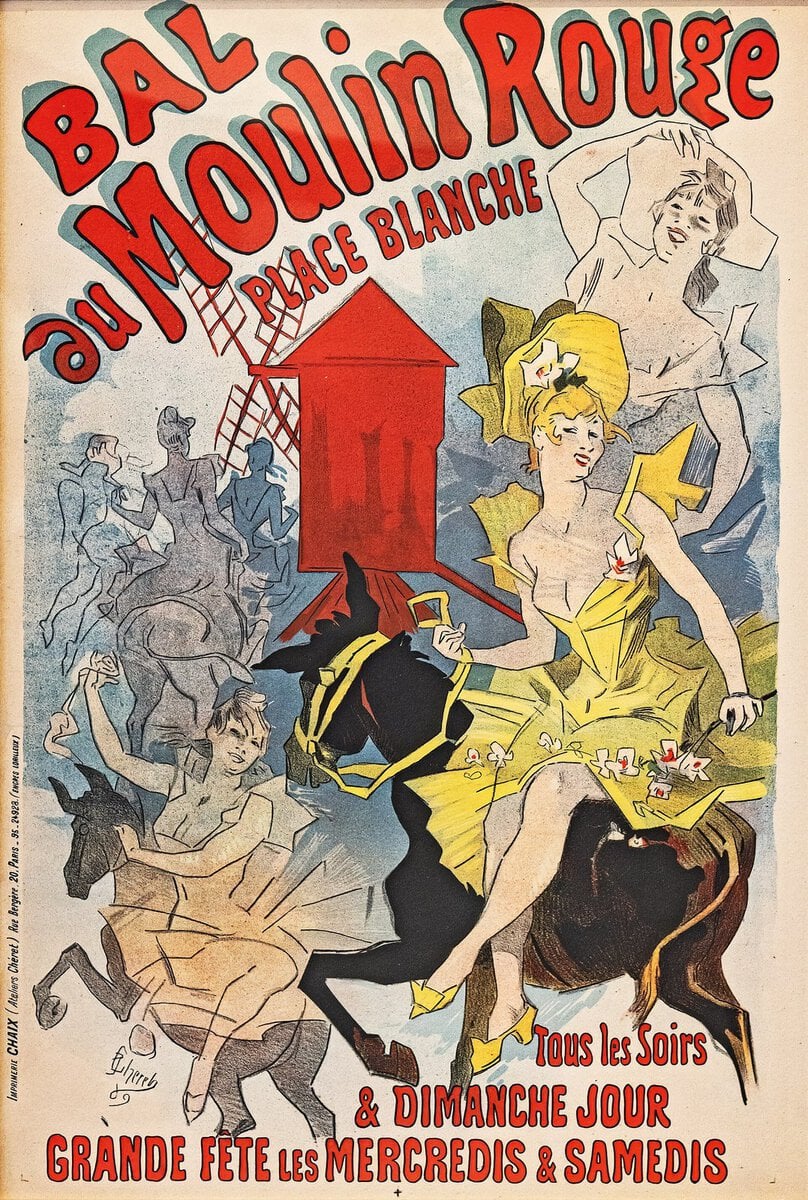 Moulin Rouge konulu dönem afişlerinden biri