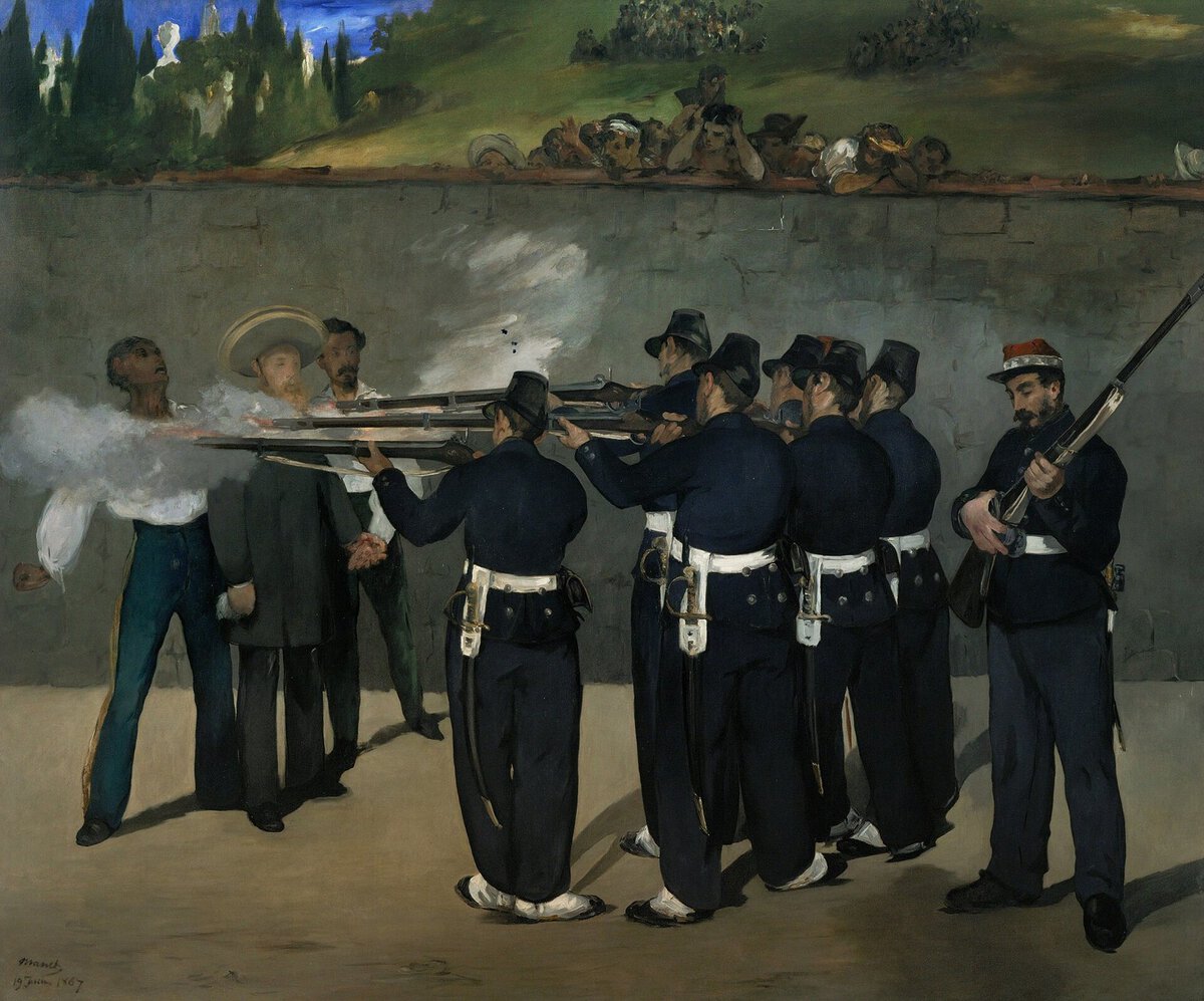 Manet'nin Maximilian'ın İdamı tablosu: kurşuna dizilme anı