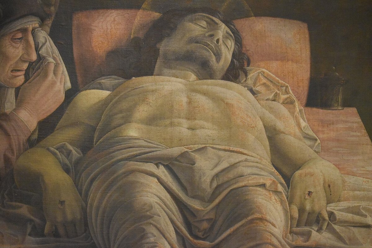Mantegna'nın Ölü İsa tablosu: ayaklarından bakılan, kısaltılmış beden