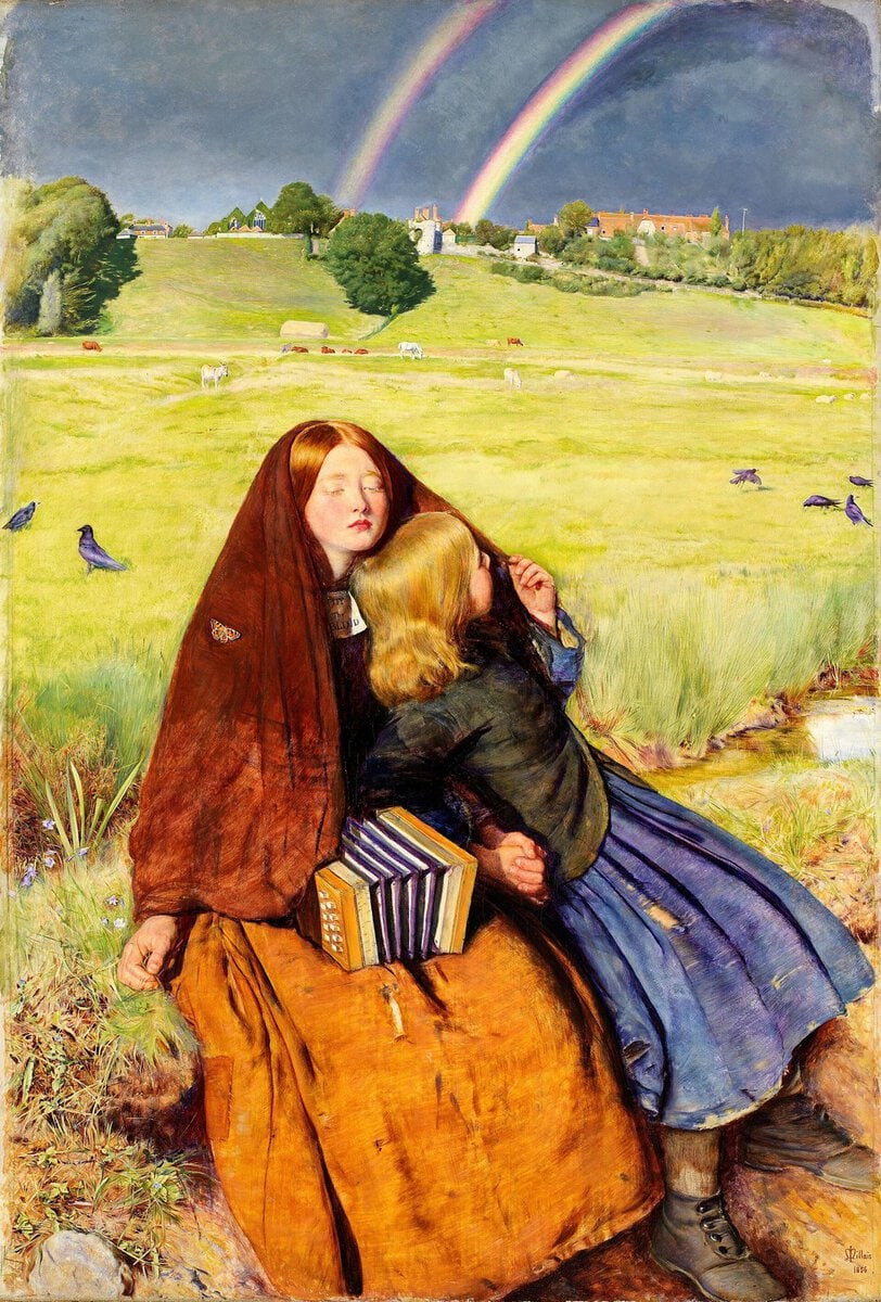 Millais'nin Kör Kız tablosu: arkada çifte gökkuşağı