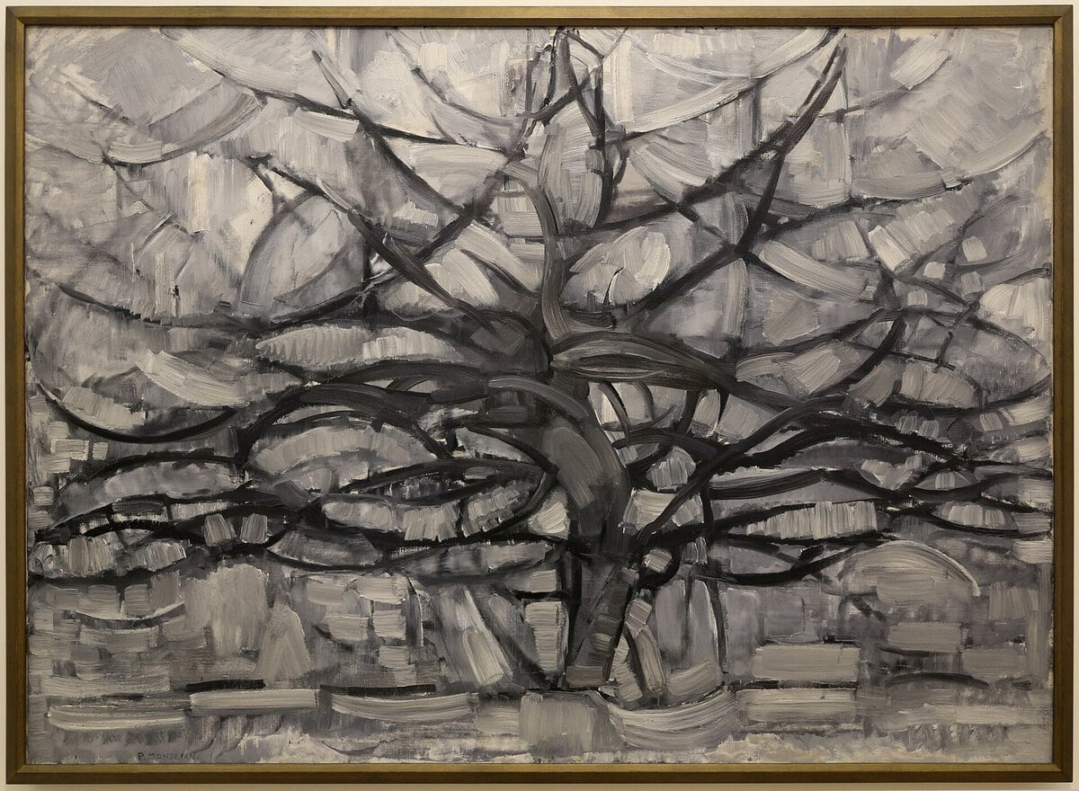 Mondrian'ın Gri Ağaç tablosu: soyutlanmaya başlayan dallar