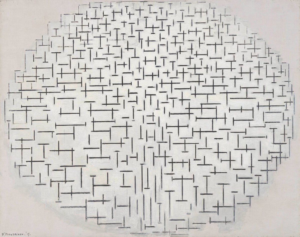 Mondrian'ın İskele ve Okyanus tablosu: artı ve eksi işaretleri