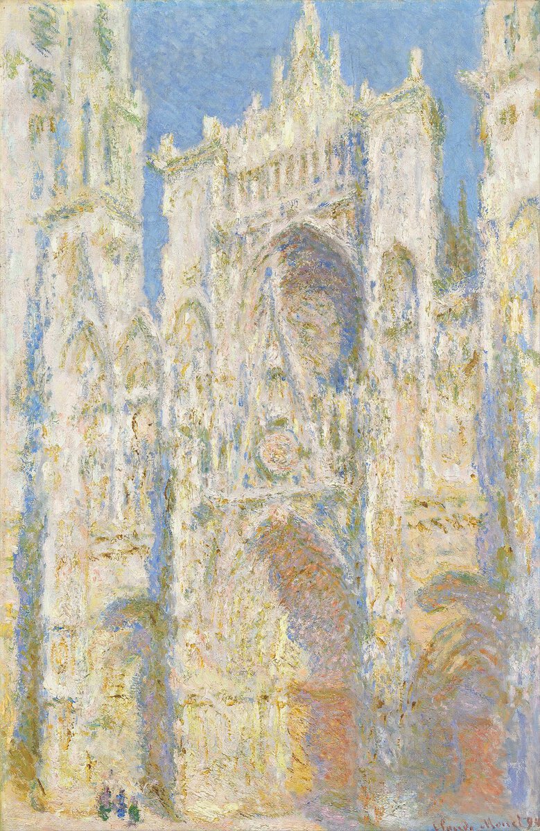 Monet'nin Rouen Katedrali tablosu: güneş ışığında katedral cephesi