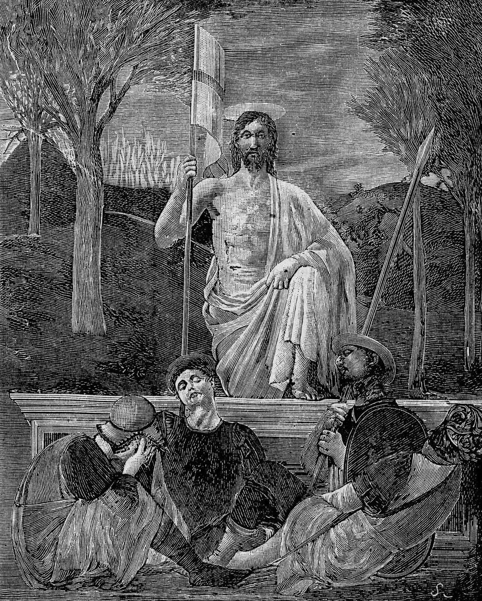 Piero'nun Diriliş freskinden yapılmış gravür