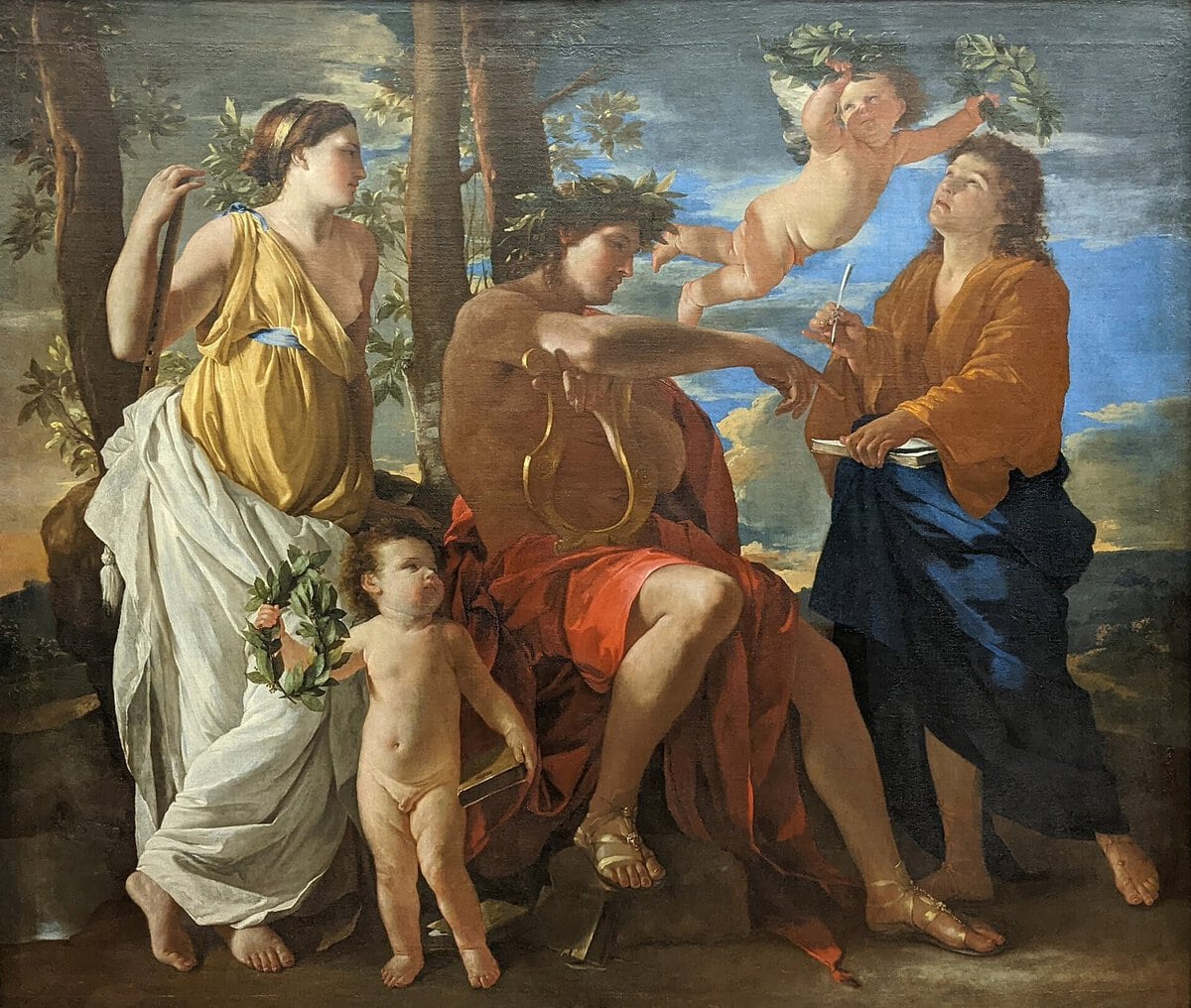 Poussin'in Ozan İlhamı tablosu: Apollon ve şair