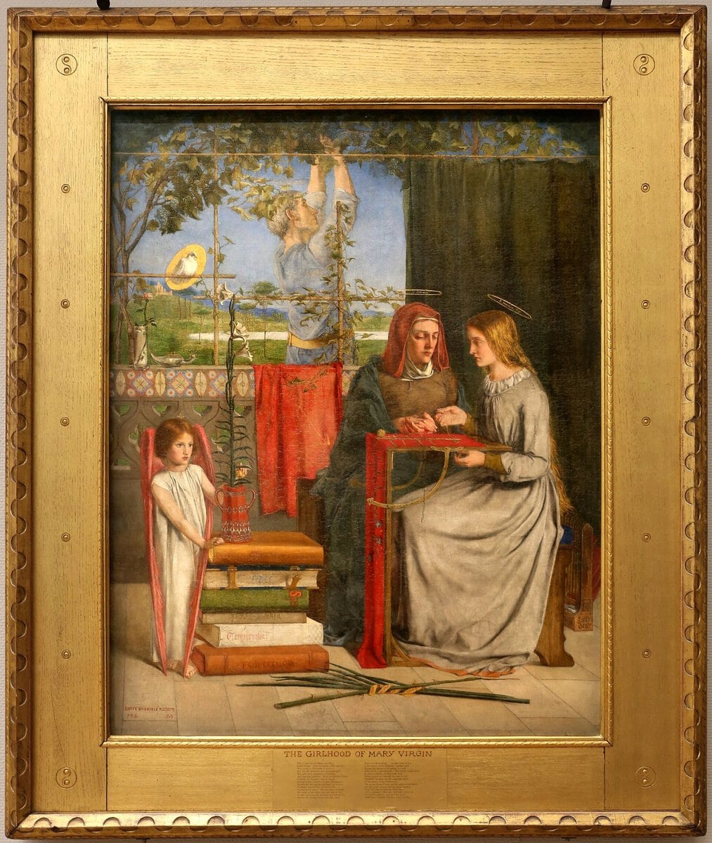 Rossetti'nin Meryem'in Çocukluğu tablosu
