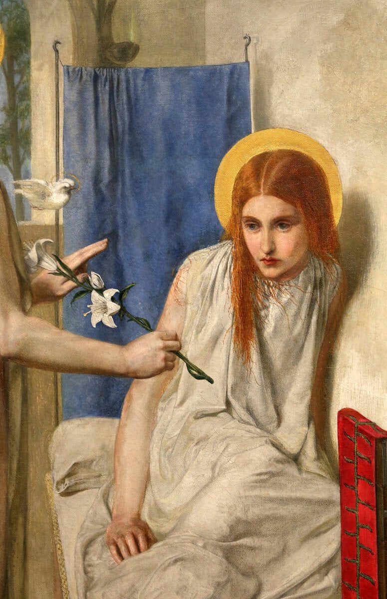 Rossetti'nin Müjde tablosundan ayrıntı