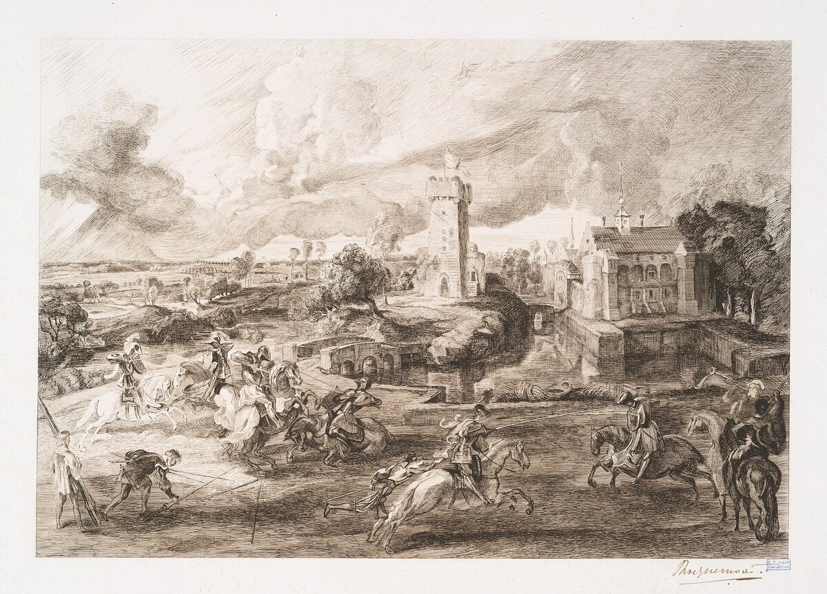 Rubens'in Het Steen Manzarası: kendi malikanesi ve geniş kır görünümü