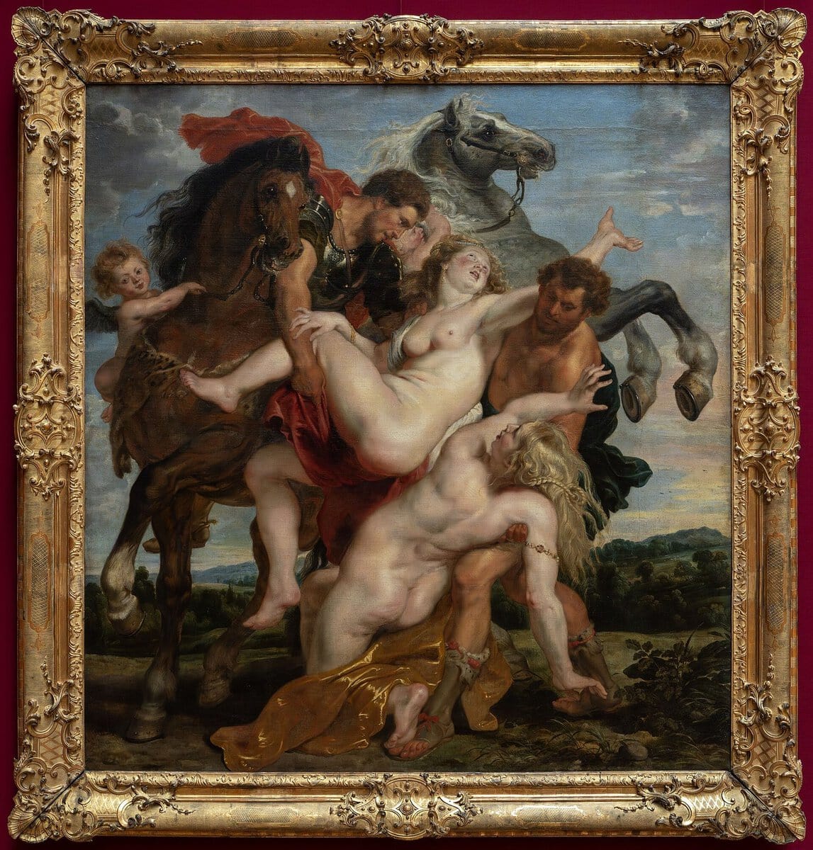 Rubens'in Leukippos'un Kızlarının Kaçırılışı tablosu: atlar ve burkulmuş bedenler