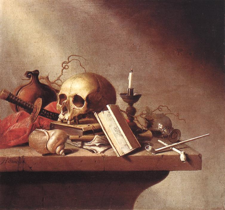 Zamanın geçiciliğini simgeleyen vanitas