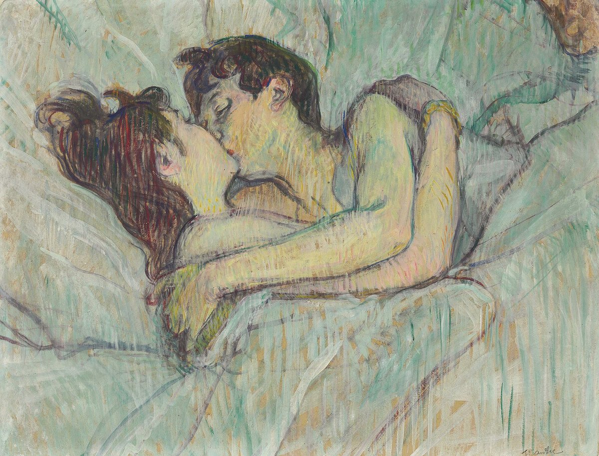 Toulouse-Lautrec'in Yatakta: Öpücük tablosu