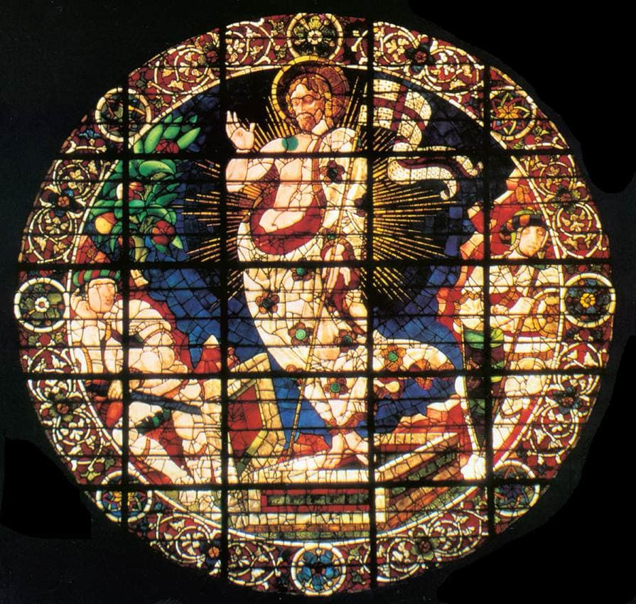 Uccello'nun tasarladığı Diriliş vitrayı