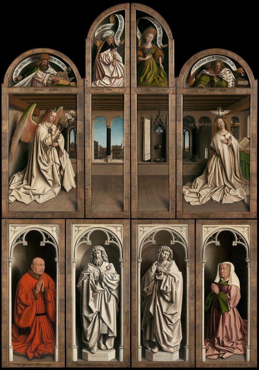 Van Eyck'in Ghent Sunağı: kapalı haliyle çok panolu dev sunak