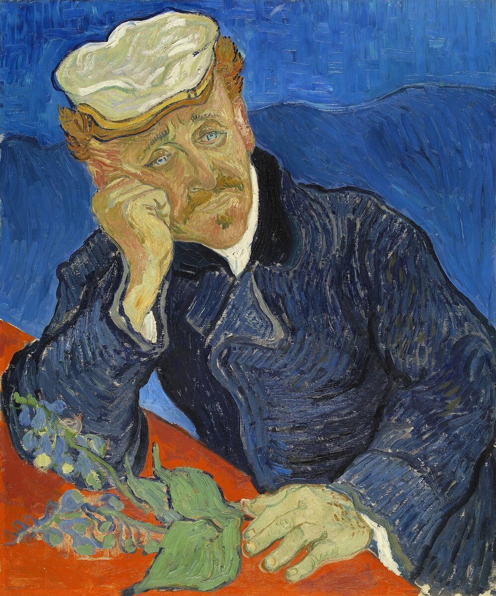 Van Gogh'un Doktor Gachet Portresi: elini başına dayamış, hüzünlü bakışlı doktor
