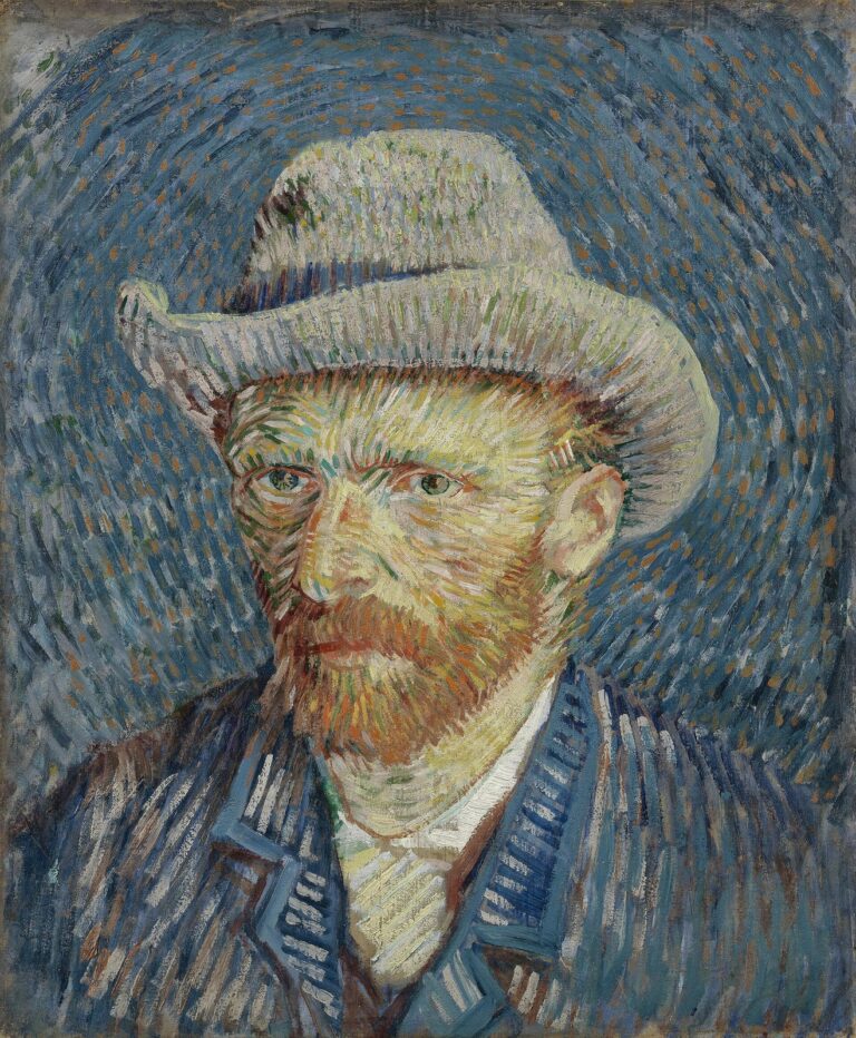 Vincent van Gogh'un gri keçe şapkalı otoportresi