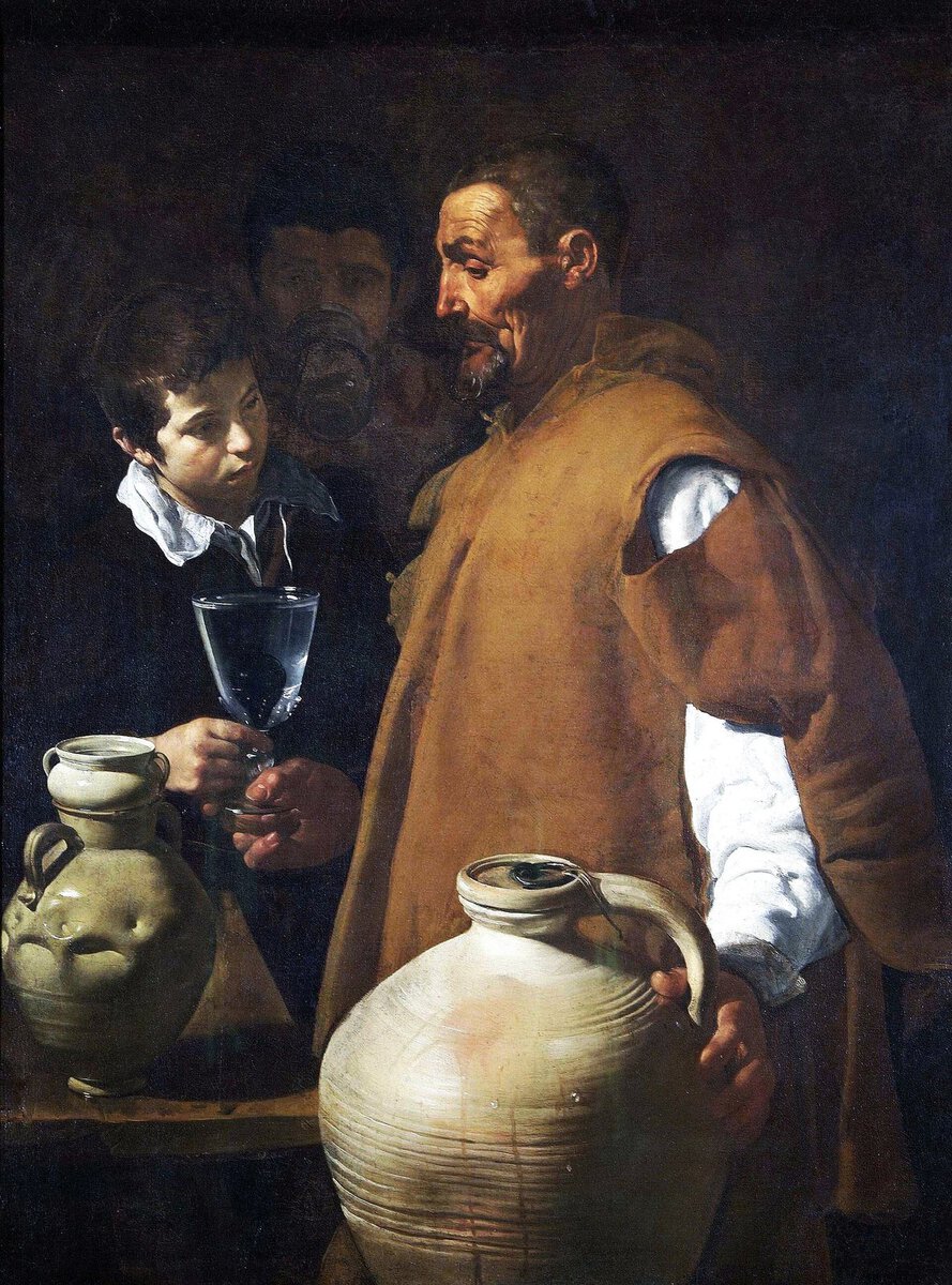 Velazquez'in Sevilla'da Su Satıcısı tablosu: büyük testi ve su veren yaşlı adam