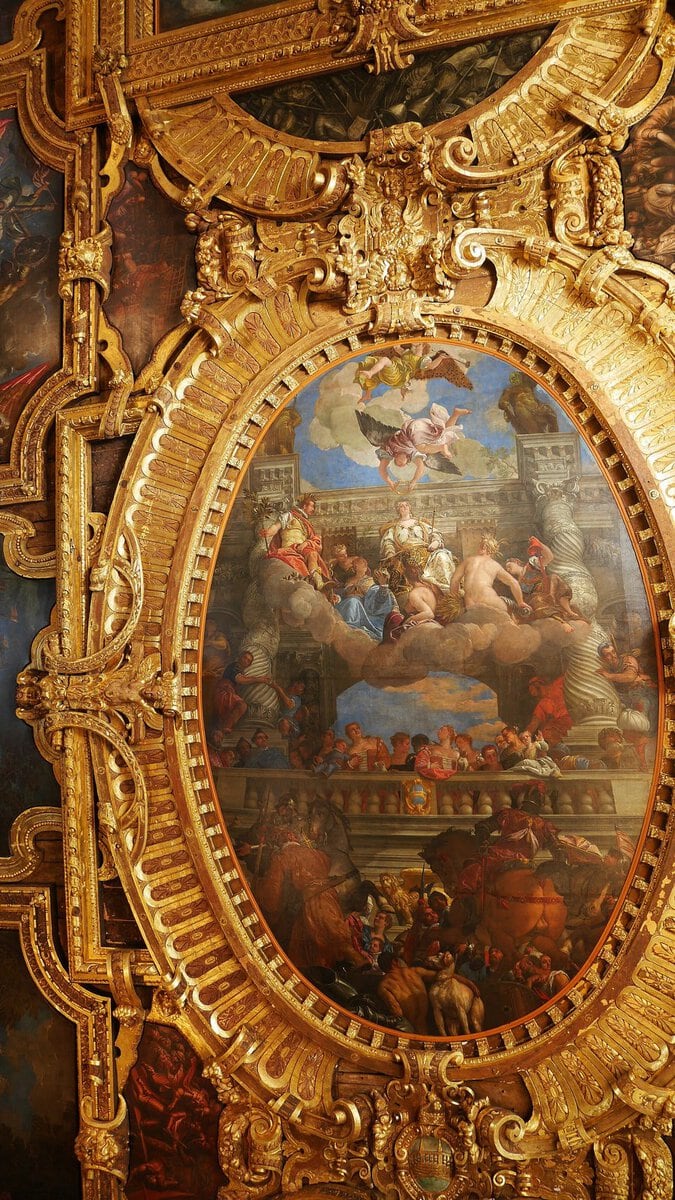 Veronese'nin Doçlar Sarayı tavanındaki Venedik'in Zaferi resmi