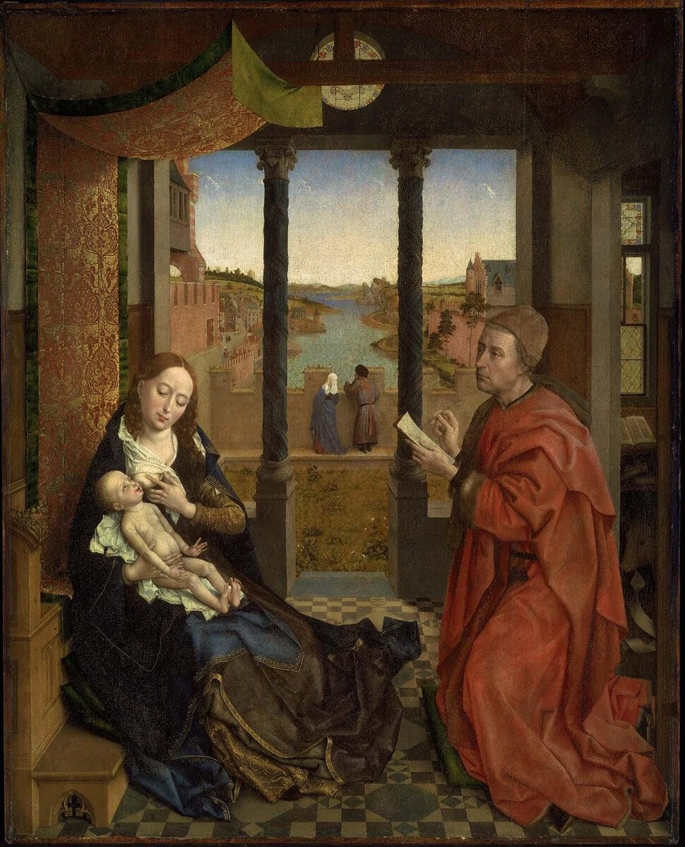 Van der Weyden'in Aziz Luka Meryem'i Resmederken panosu