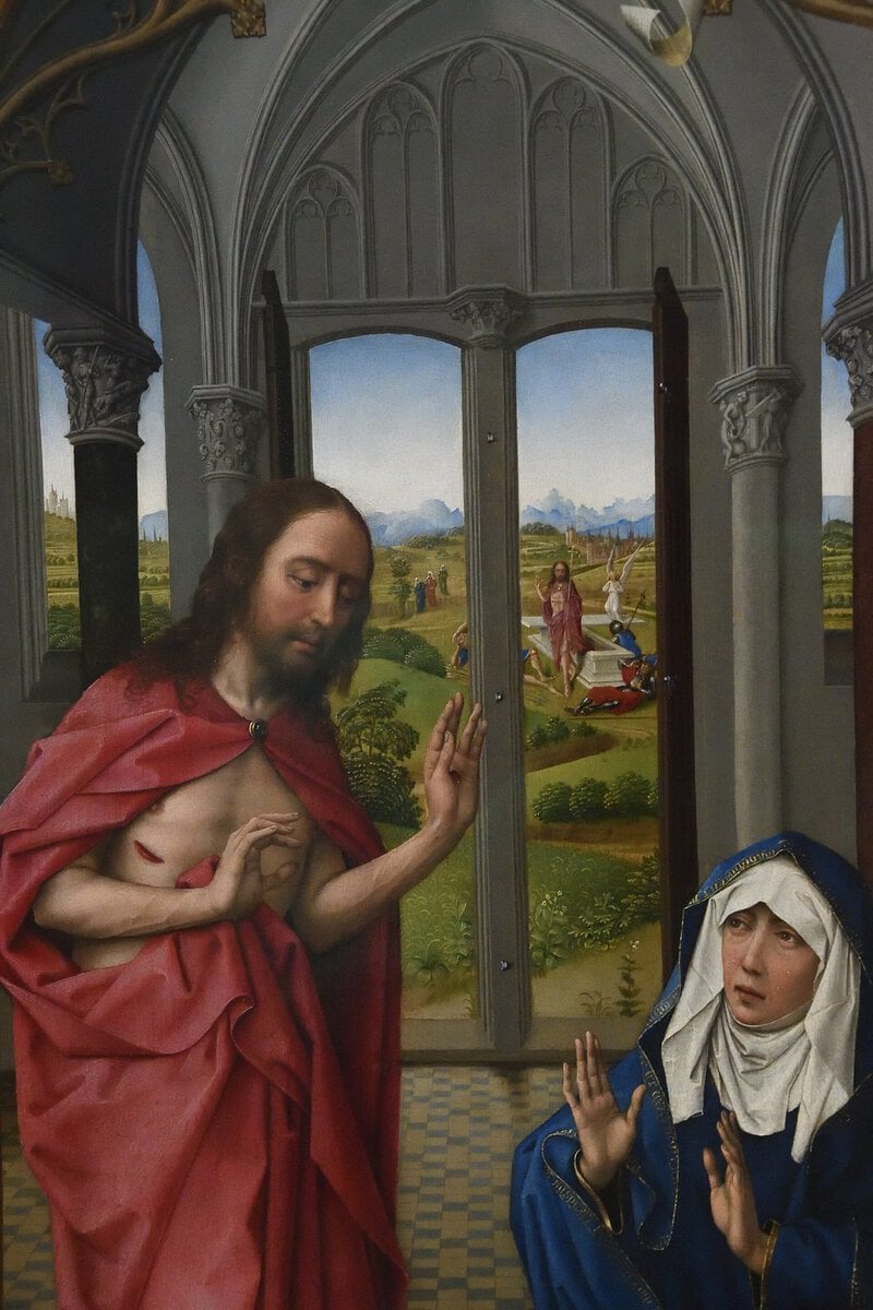 Van der Weyden'in Miraflores Sunağı: üç kemerli panoda Meryem'in hikayesi